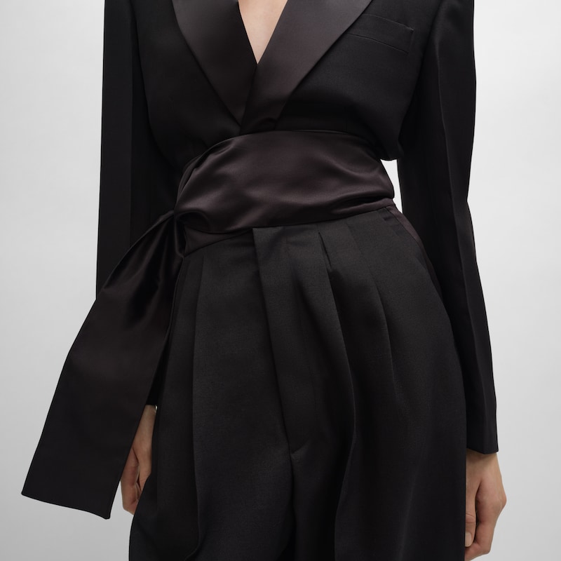 tux trousers IN wool gabardine - BLACK -  - 1 | CELINE