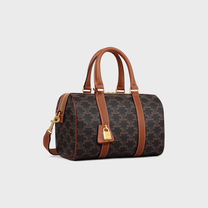 MEDIUM BOSTON IN Triomphe Canvas and calfskin - TAN - CUIR TRIOMPHE - 1 | CELINE