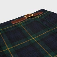 kilt mini skirt IN tartan wool - GREEN/NAVY/YELLOW -  - 1 | CELINE