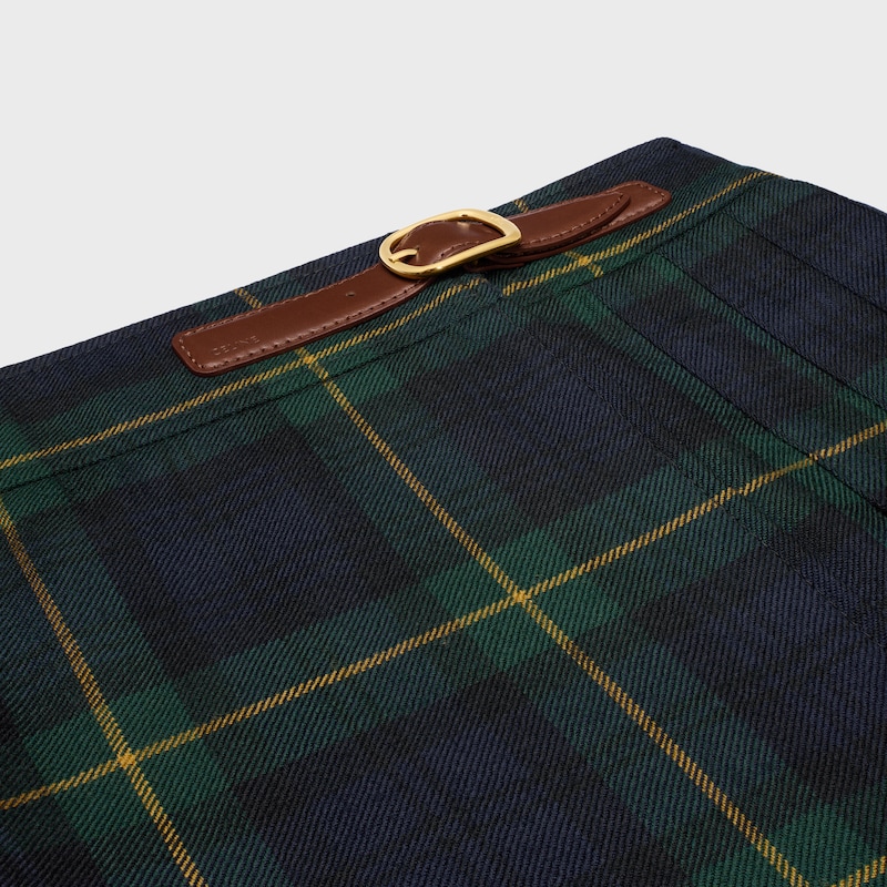 苏格兰式迷你裙 - 绿色/海军蓝/黄色 -  - 1 | CELINE