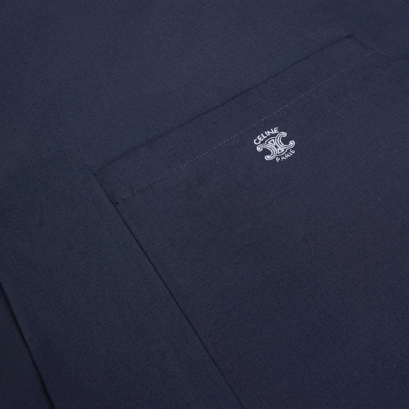 SCOUT SHIRT IN COTTON AND LINEN CLOTH - NAVY -  - 1 | CELINE