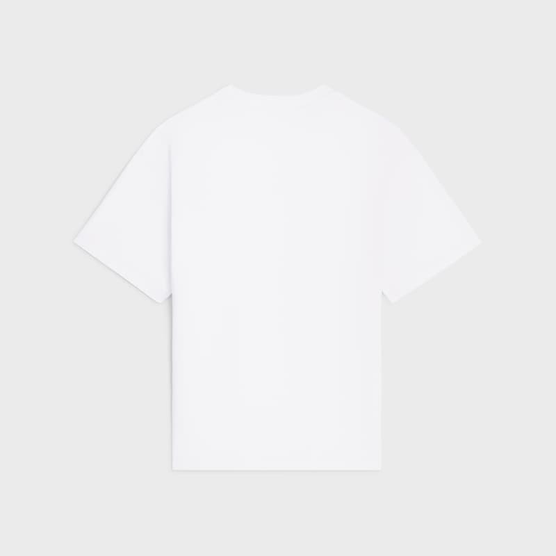 t-shirt IN cotton jersey - OPTIC WHITE / BLACK -  - 1 | CELINE