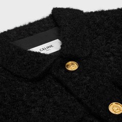 saint germain jacket in bouclette natté - BLACK | CELINE