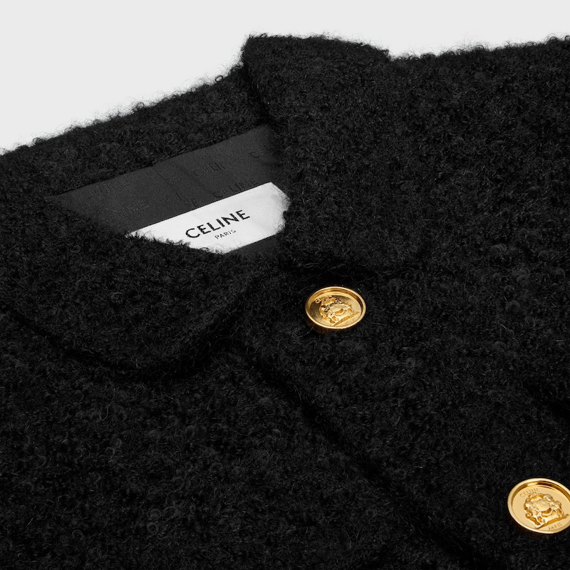 saint germain jacket in bouclette natté - BLACK -  - 1 | CELINE