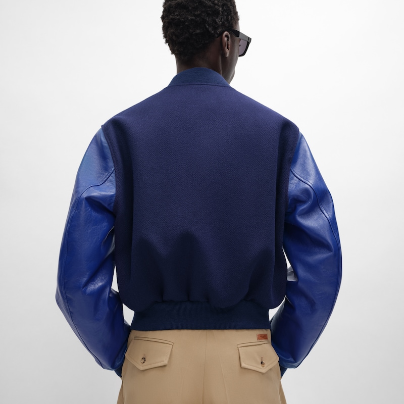 TEDDY JACKET IN TEXTURED WOOL - ROYAL BLUE -  - 1 | CELINE