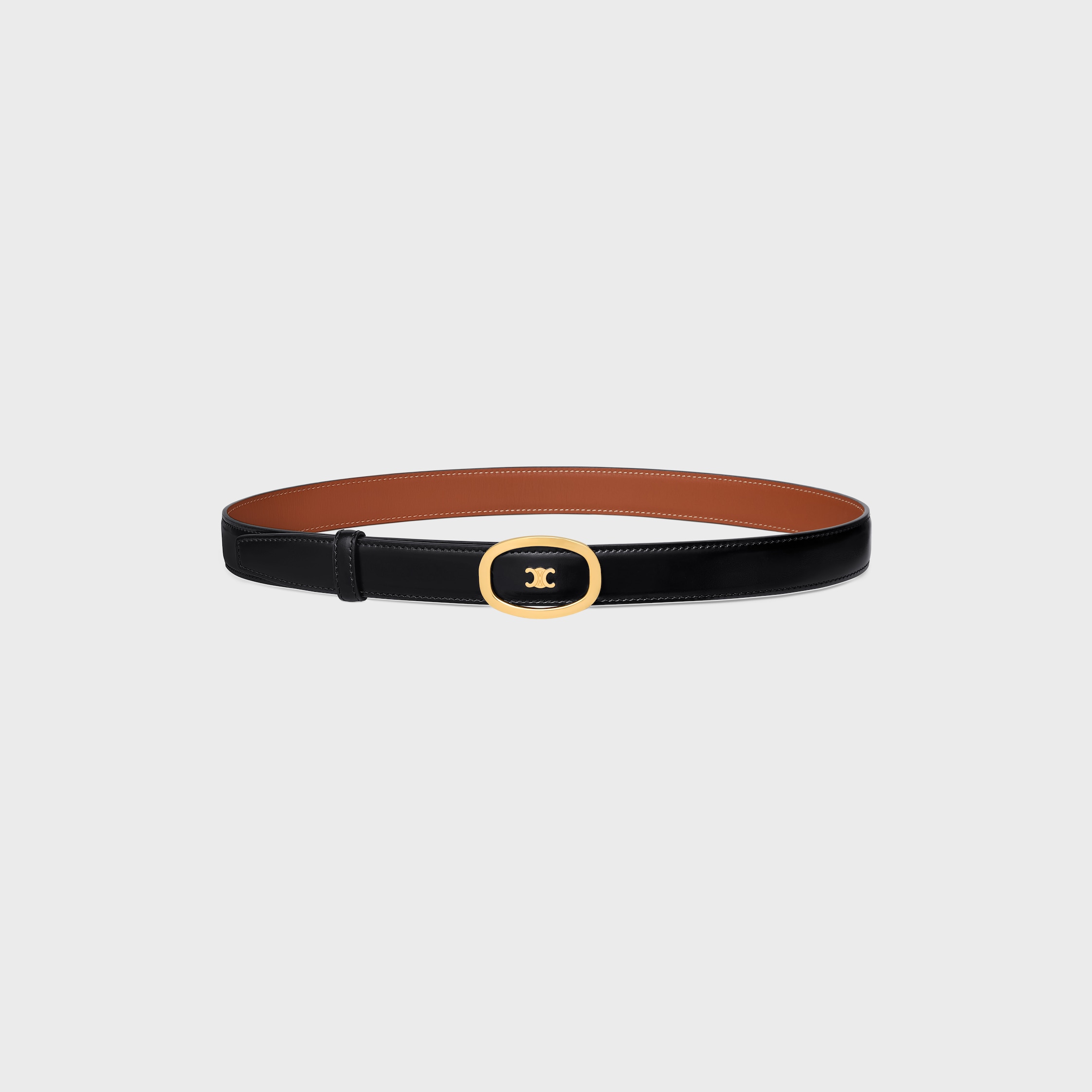 VIP【送料関税込】CELINE BELT Triomphe leather belt Celine Black size S International in