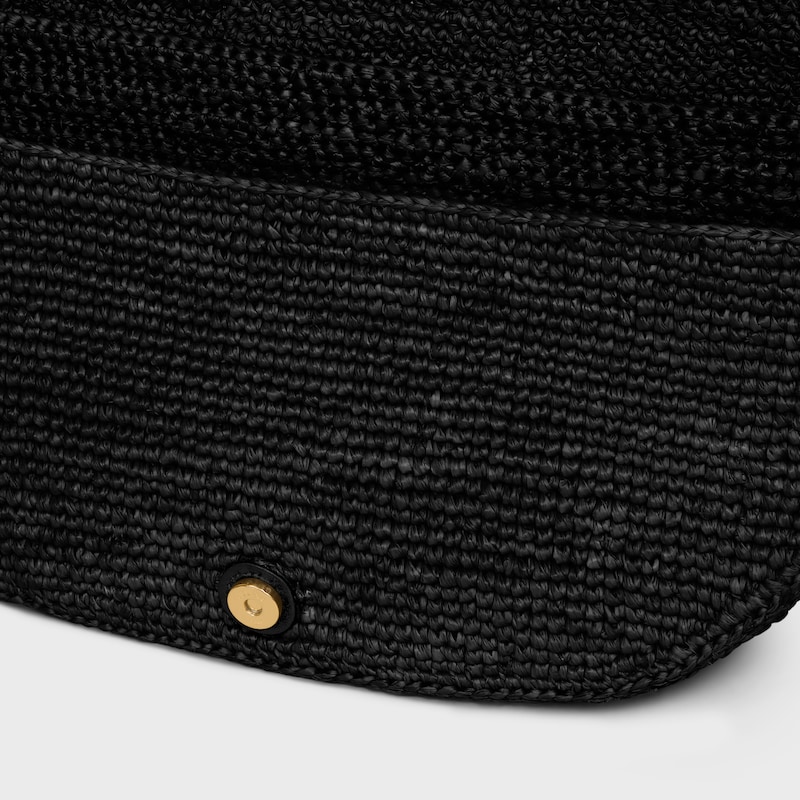 KLEINE HALFMOON SOFT TRIOMPHE AUS Bast und Lammleder - SCHWARZ - NEU - 1 | CELINE