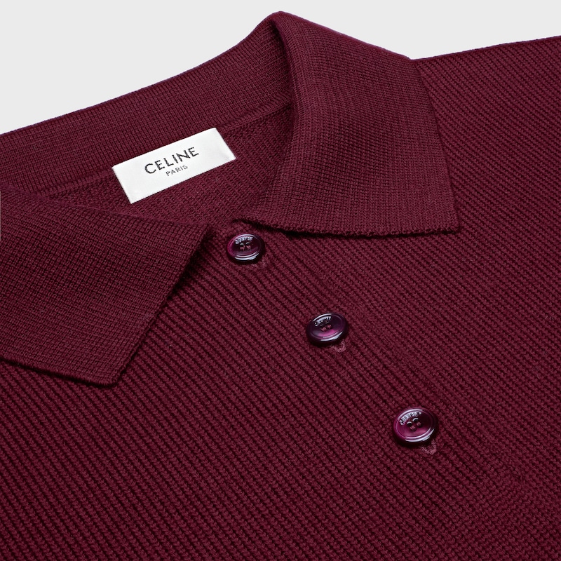 cropped polo IN wool - BURGUNDY -  - 1 | CELINE