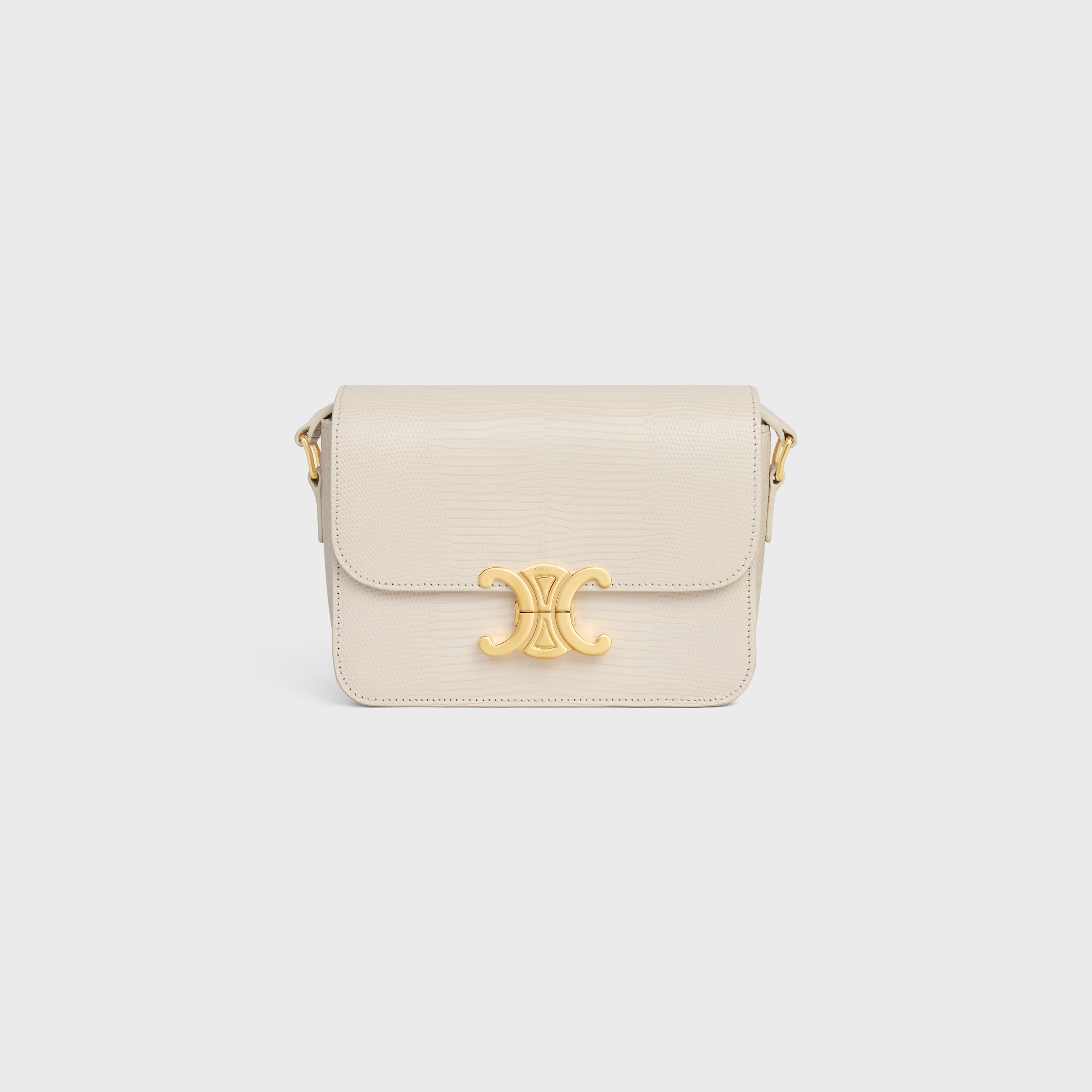 直営ショッパー付♪CELINE triomphe コットン ホワイトデニム WOMEN'S LUXURY WHITE TRIOMPHE HANDBAG | CELINE