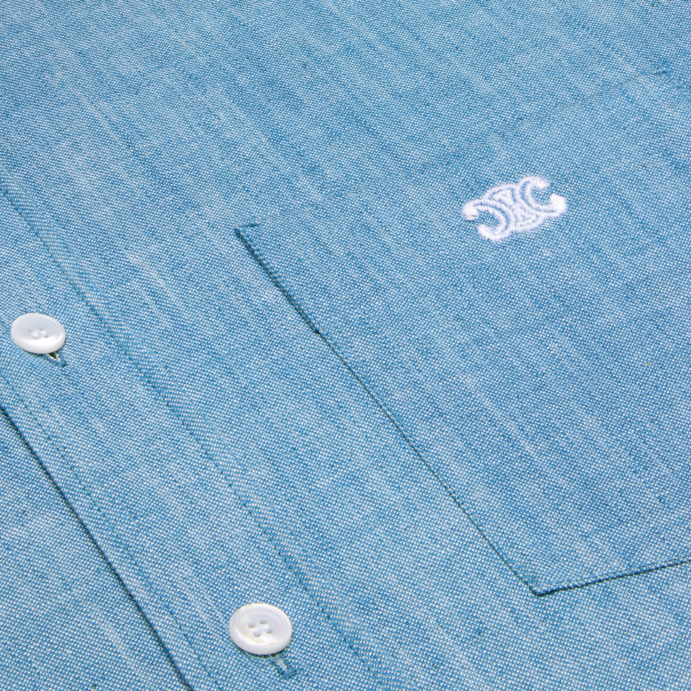 ルーズシャツ / シャンブレーコットン - ネイビー / デニムブルー | CELINE