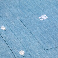 loose shirt in chambray cotton - NAVY / DENIM BLUE -  - 1 | CELINE