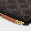 FLAT ZIPPED WALLET TRIOMPHE STAMP IN Triomphe Canvas and Calfskin - TAN - WALLETS - 1 | CELINE