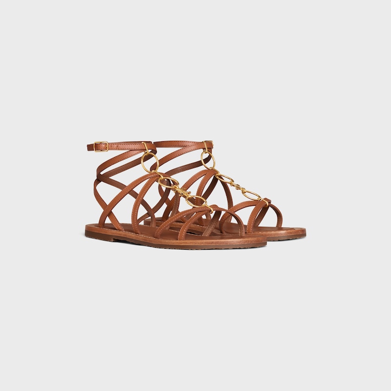 CELINE LYMPIA STRAPPY JEWEL SANDAL  IN CALFSKIN - TAN -  - 1 | CELINE