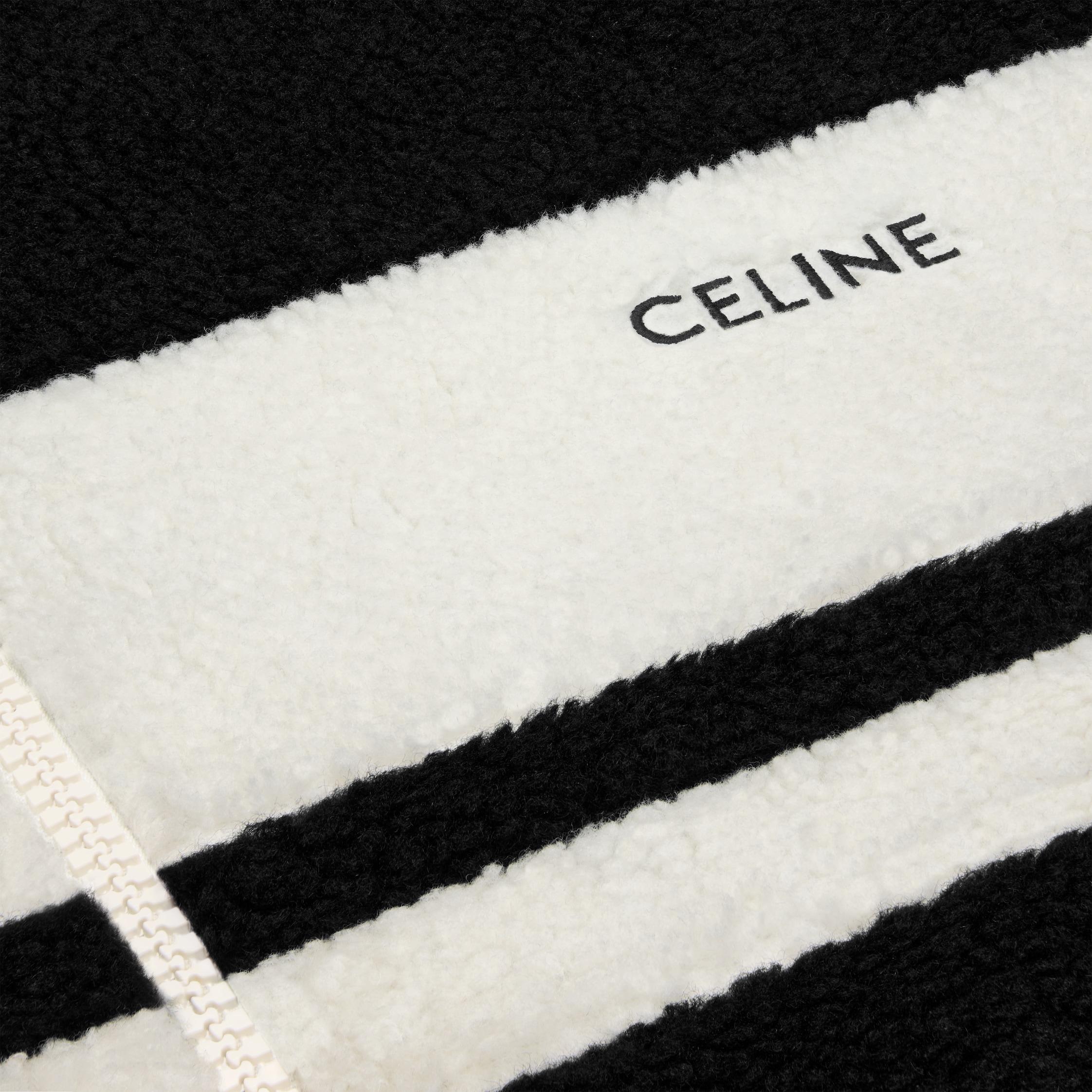CELINE ブラック フード付きスウェットSサイズ CELINE ルーズ ジップフーディー / コットンフリース - ブラック