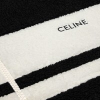 celine hooded jacket in jersey fleece - BLACK / WHITE -  - 1 | CELINE