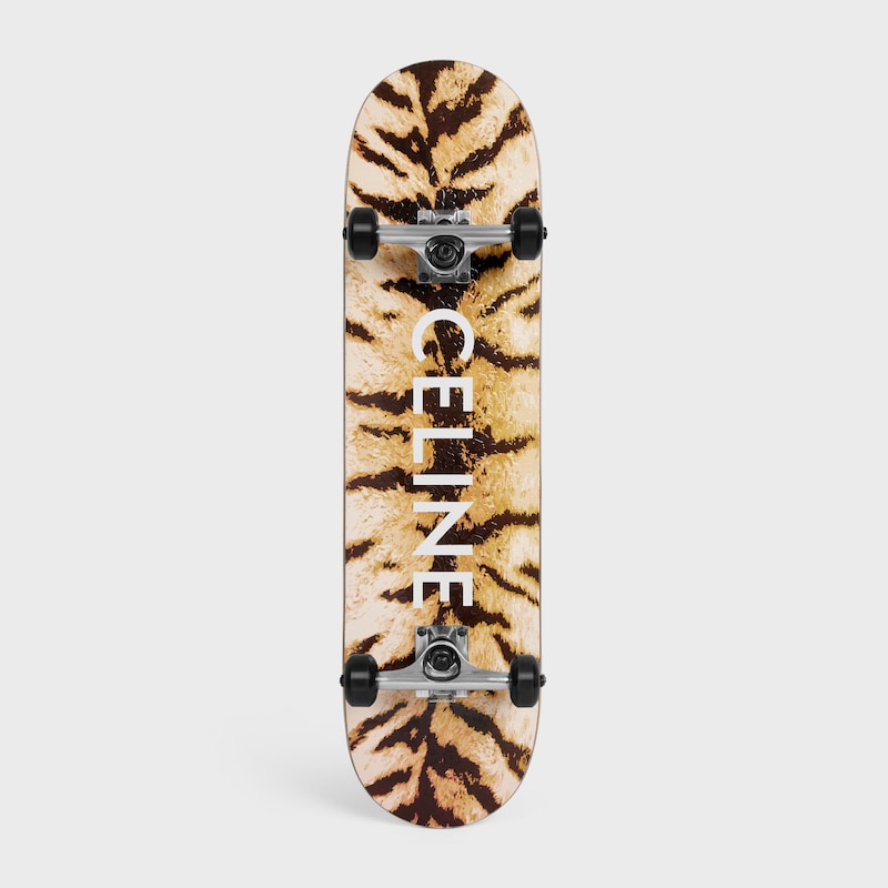 Skateboard EN IMPRIM&Eacute; Textur&eacute; TIGRE ET CELINE - Tigre -  - 1 | CELINE
