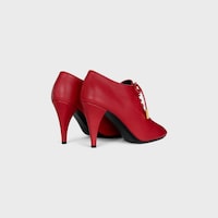 SOFT OXFORD LACE-UP HEELED BALLERINA IN calfskin - vegetal tanning - LIPSTICK RED -  - 2 | CELINE