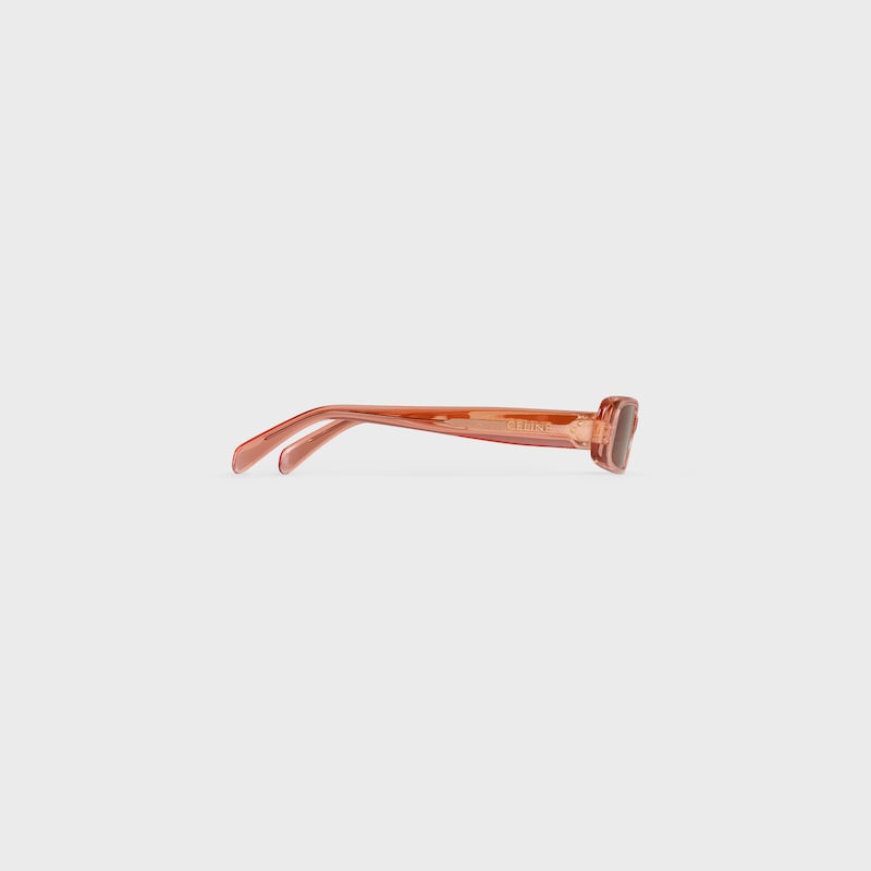 Lunettes de soleil Rectangular S343 en Ac&eacute;tate - TRANSPARENT CORAL -  - 1 | CELINE