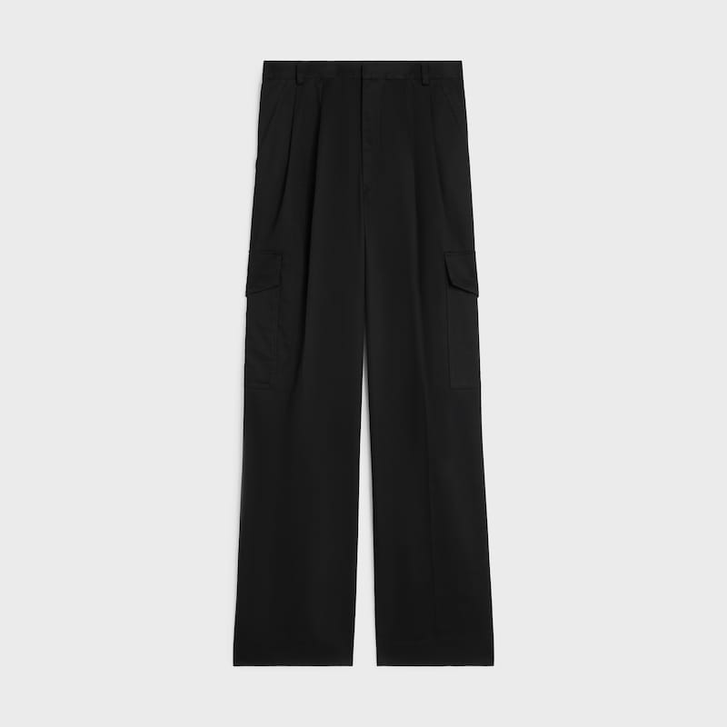 MONTAUK CARGO PANTS IN cotton twill - BLACK -  - 1 | CELINE