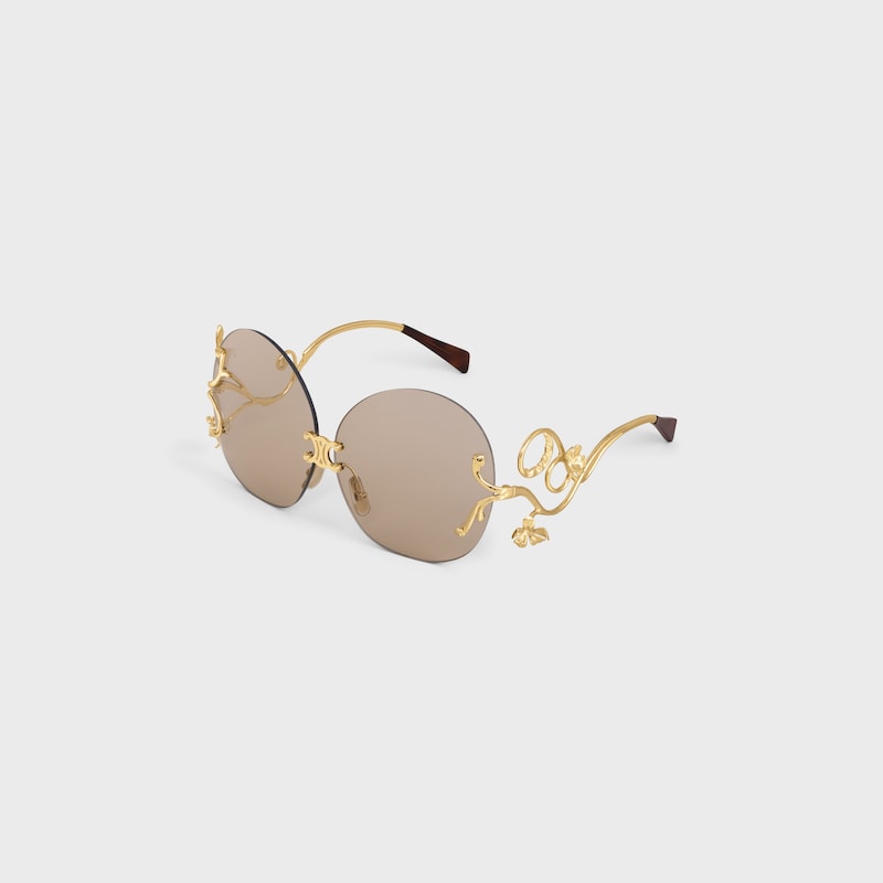 The Branch sunglasses in Metal - Gold / Light Brown -  - 1 | CELINE