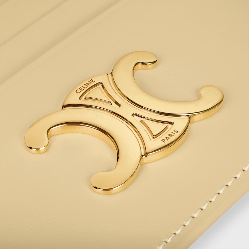 CARD HOLDER TRIOMPHE IN Shiny calfskin - SPRING YELLOW - COIN AND CARD HOLDERS - 1 | CELINE