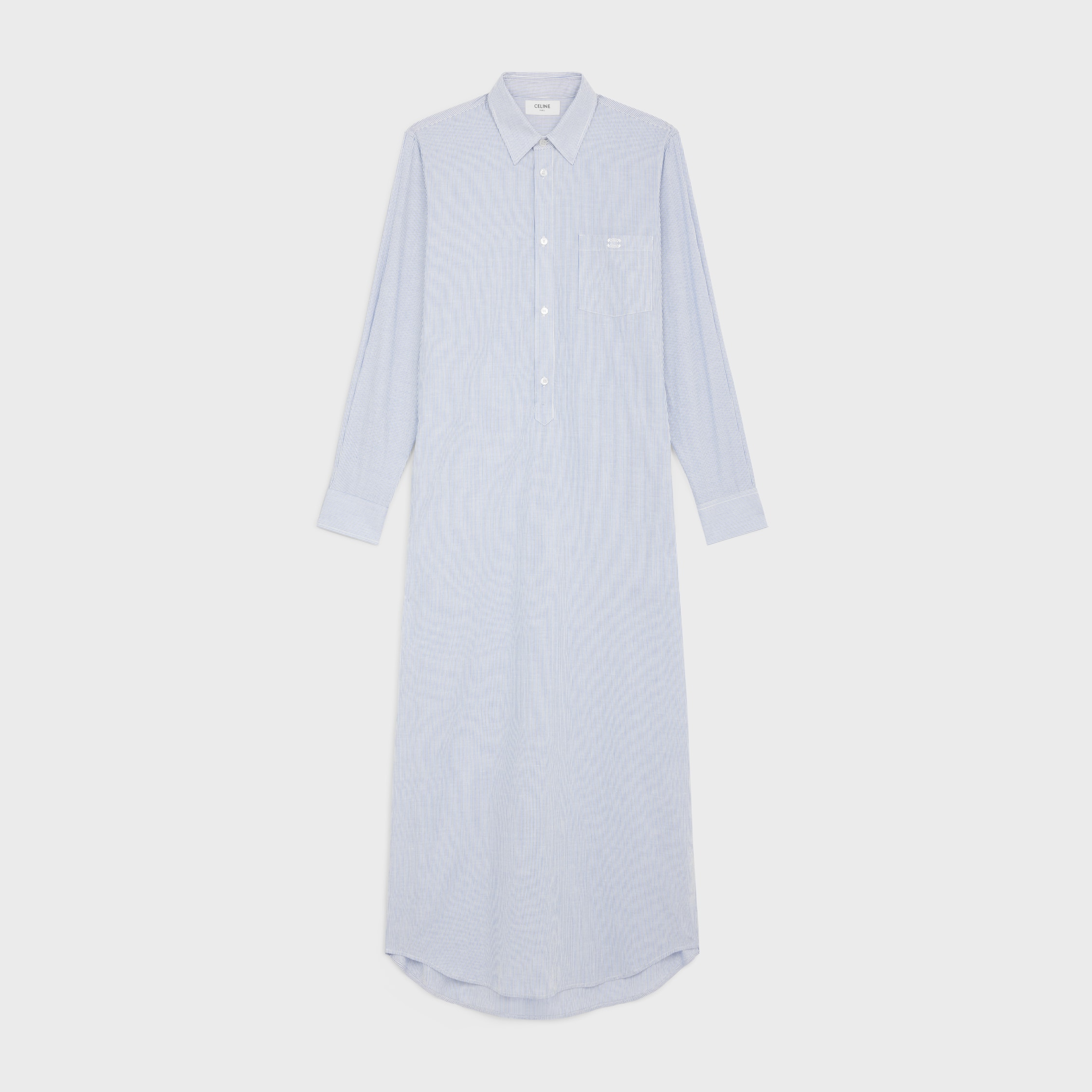 VIP【送料関税込】CELINE COTTON SHIRT DRESS Celine // White Striped Shirt Dress – VSP Consignment