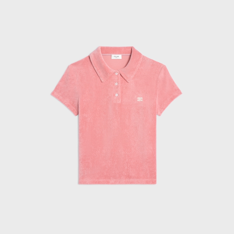 triomphe polo IN terry cotton - ROSE/CREAM -  - 1 | CELINE