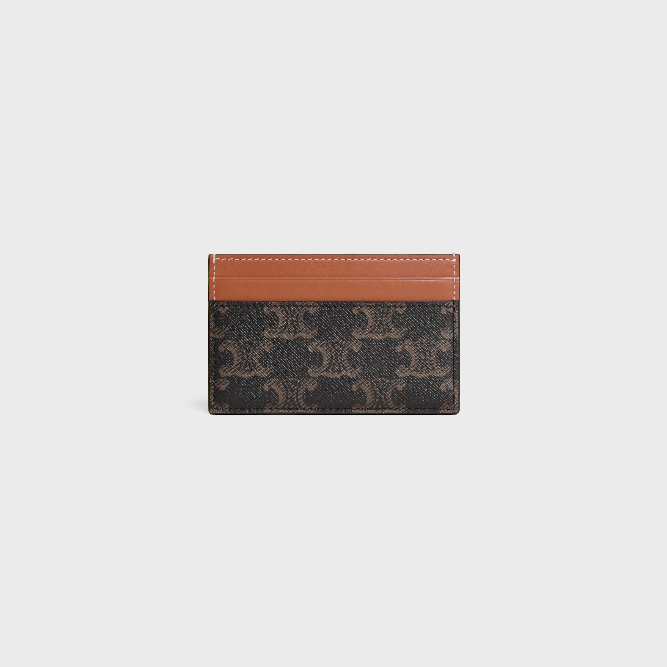 ☆☆CELINE☆☆ Celine Card Wallet Triomphe Sunset 10B702GE2 Plain Card holder IN Triomphe Canvas and calfskin - Black