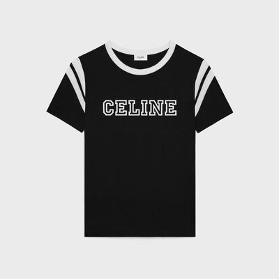 CELINE 루즈 티셔츠 - 코튼 저지 - BLACK/WASHED WHITE -  - 2 | CELINE