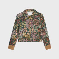 blouson jacket IN cotton jacquard - KHAKI/CHALK/RED/VIOLET -  - 1 | CELINE