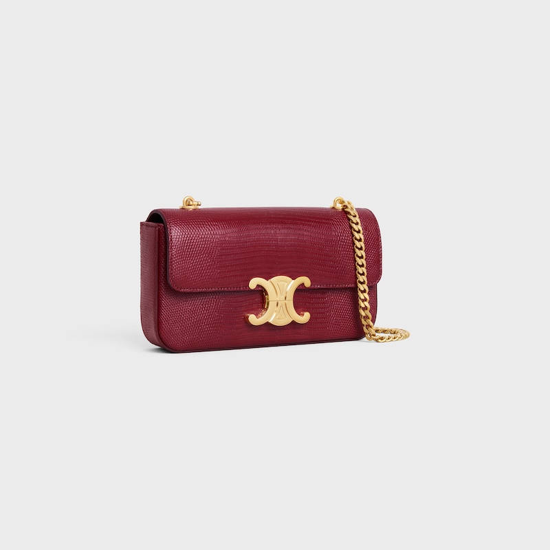 CHAIN SHOULDER BAG CLAUDE IN lizard - LIGHT BURGUNDY - MORE LINES - 1 | CELINE