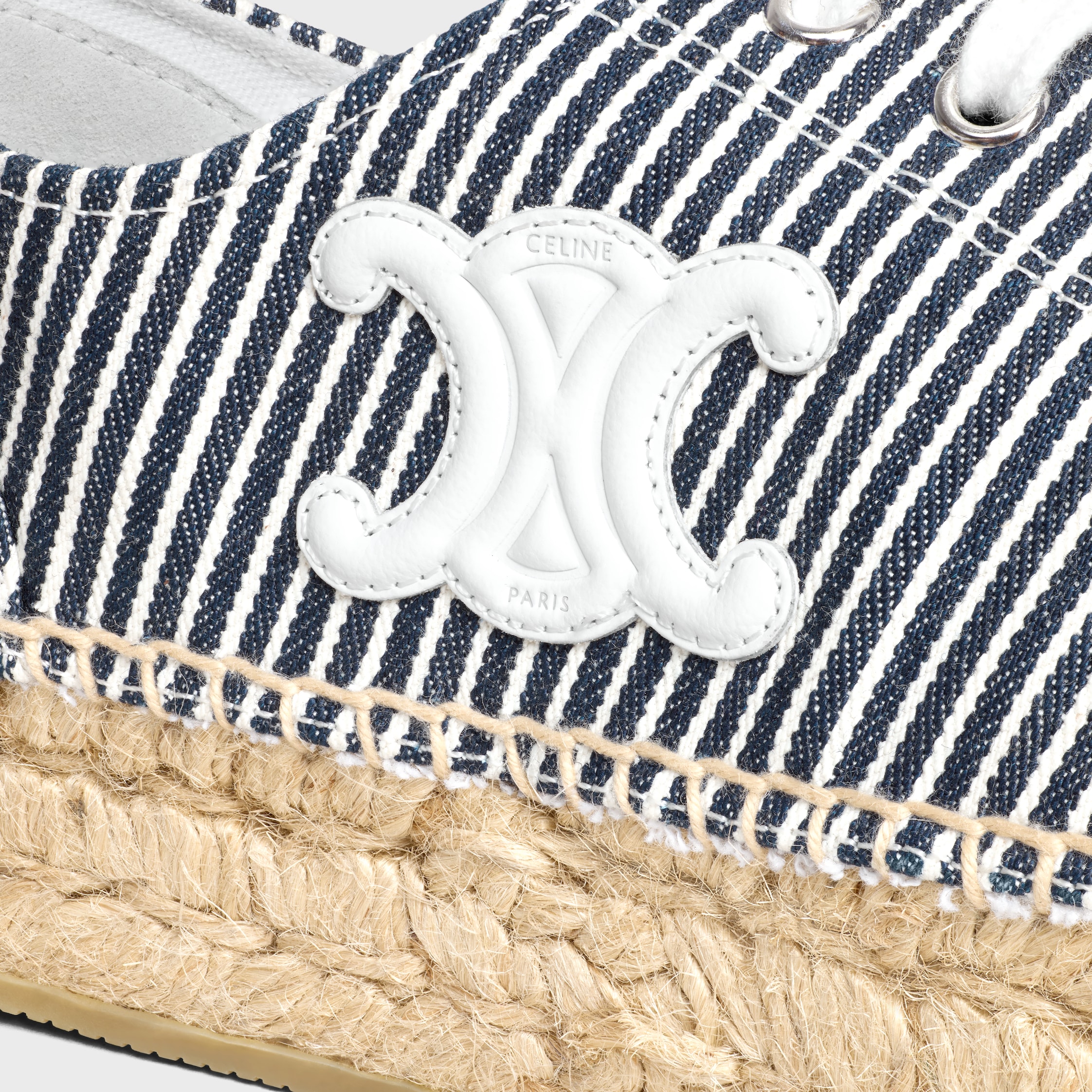 *CELINE*キャンバス カーフスキン Les espadrilles Celine LES ESPADRILLES CELINE LACE-UP IN CANVAS AND CALFSKIN