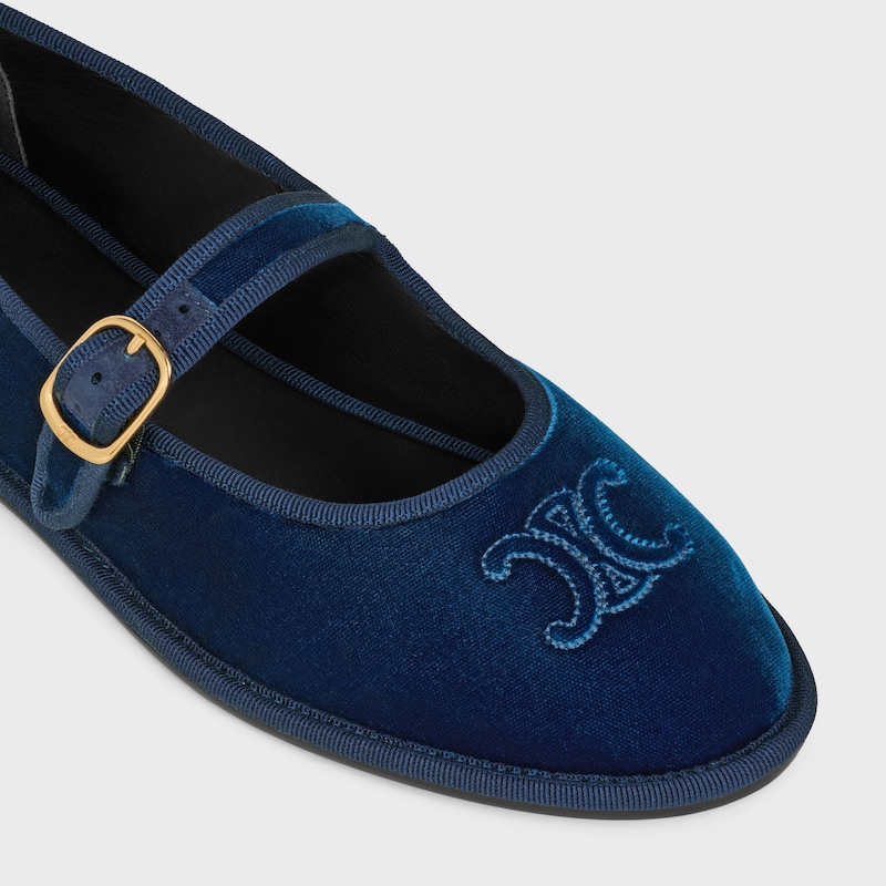 ÈVE TRIOMPHE BALLERINA IN VELVET - DEEP BLUE - - 1 | CELINE