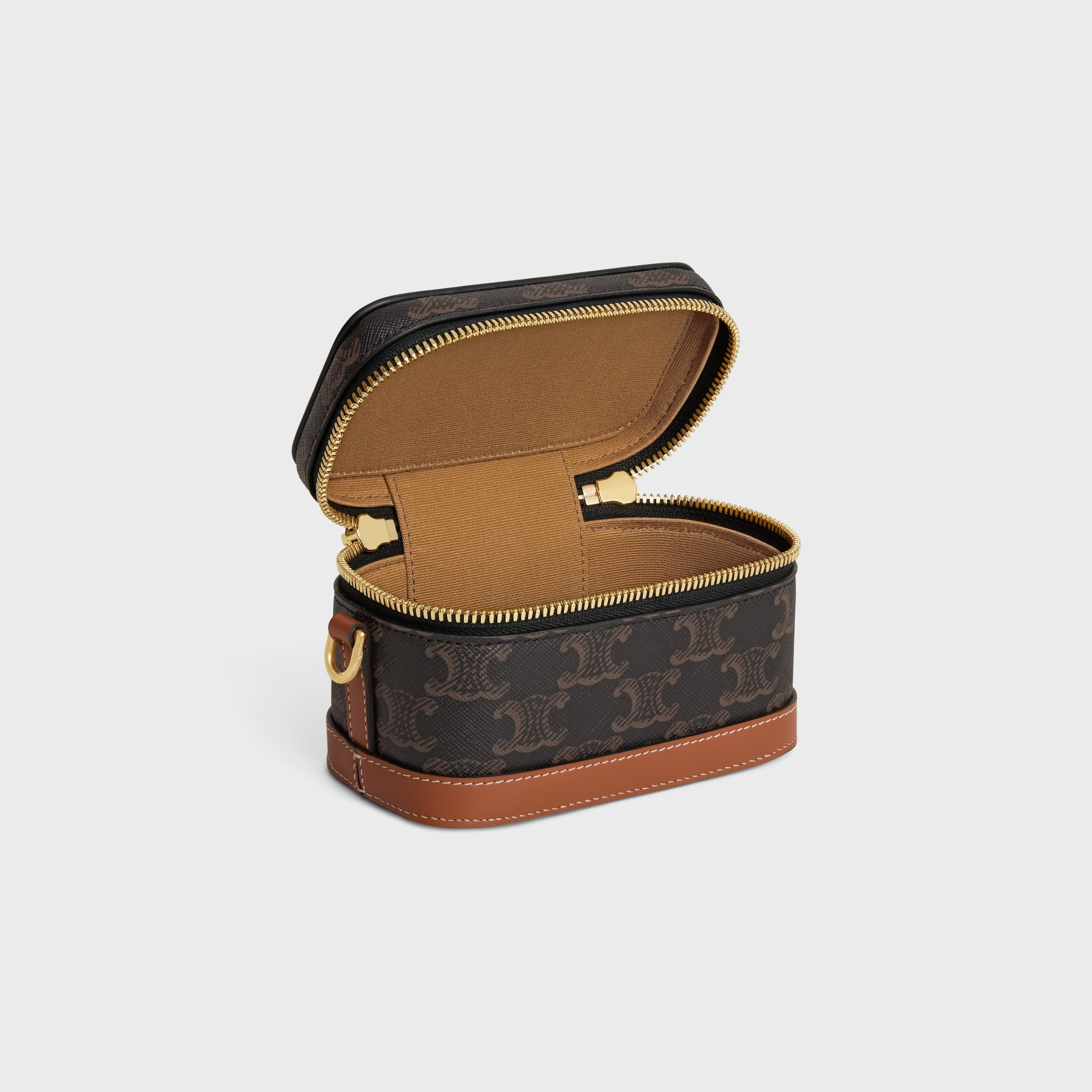 MINI VANITY IN Triomphe Canvas and Calfskin - TAN | CELINE