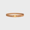Medium 25MM Triomphe Belt in SUEDE CALFSKIN - TOBACCO | CELINE
