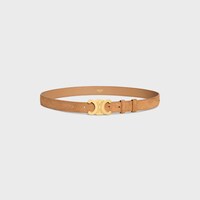 Medium 25MM Triomphe Belt in SUEDE CALFSKIN - TOBACCO -  - 1 | CELINE