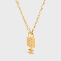 Triomphe Lock Necklace in Brass with Gold Finish - GOLD -  - 2 | CELINE
