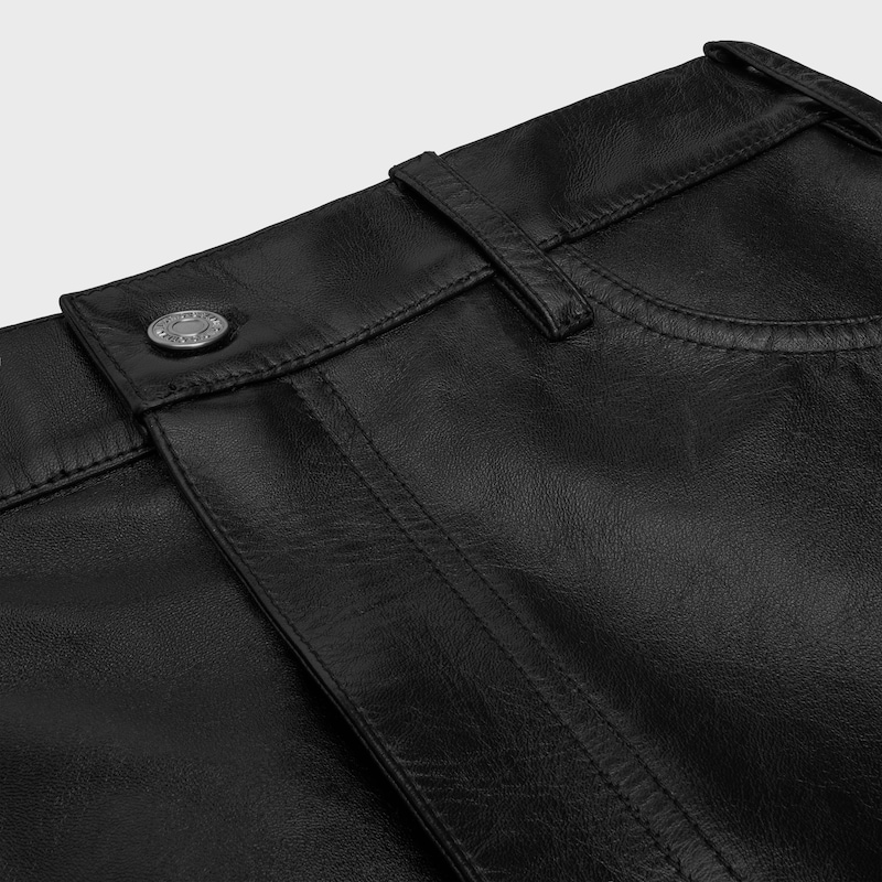 straight jeans IN soft lambskin - BLACK -  - 1 | CELINE