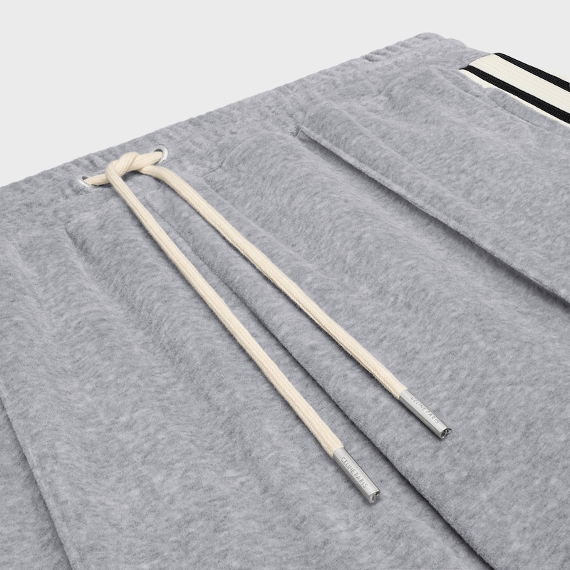 tracksuit pants IN VELVET COTTON - GREY/ BLACK -  - 1 | CELINE