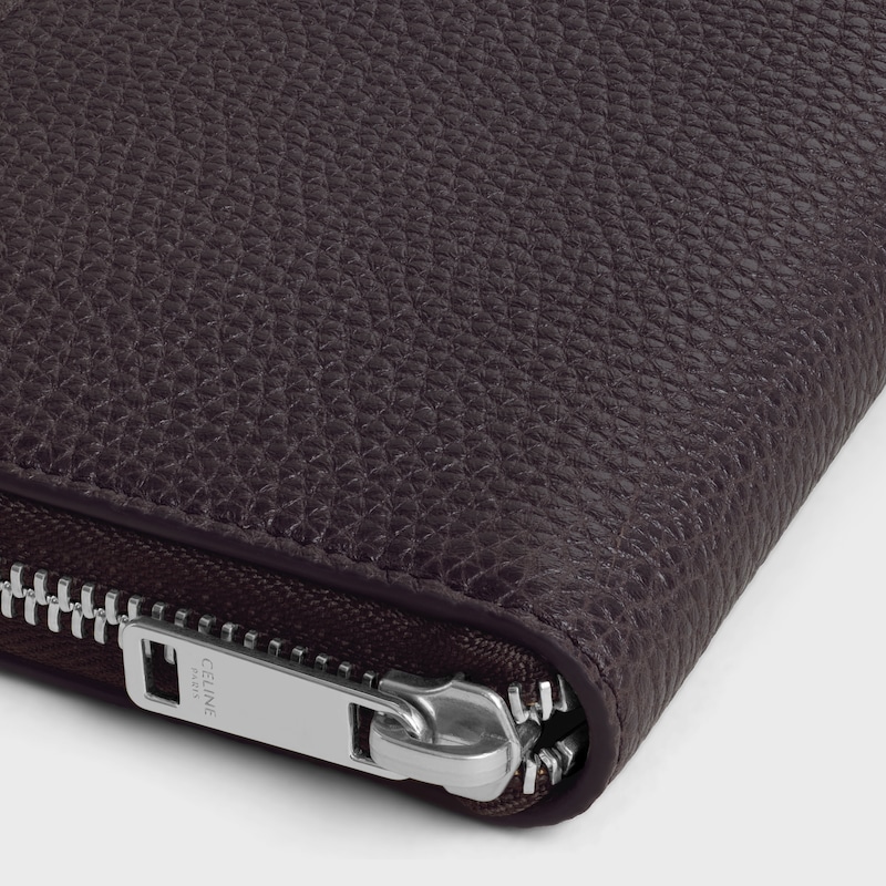 Large zipped wallet IN GRAINED CALFSKIN - ESPRESSO - LUCKY DAY SELECTION - 1 | CELINE