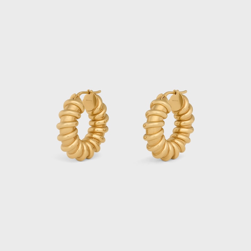 Celine D&eacute;fil&eacute; Torsade Hoops in Brass with Gold Finish - GOLD - NEW COLLECTION WOMEN - 1 | CELINE