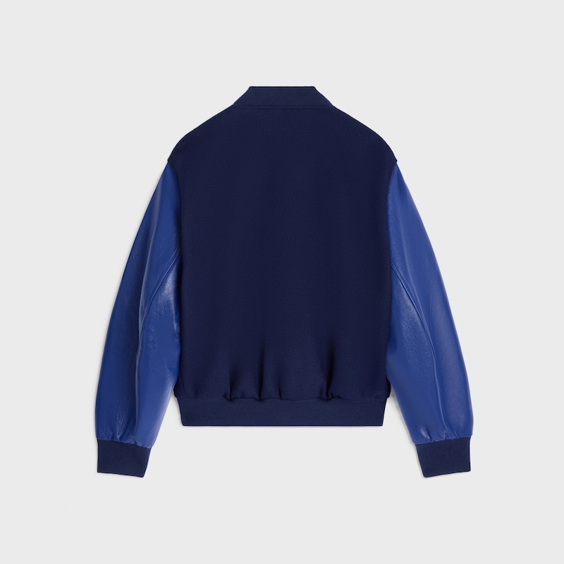 TEDDY JACKET IN TEXTURED WOOL - ROYAL BLUE -  - 1 | CELINE