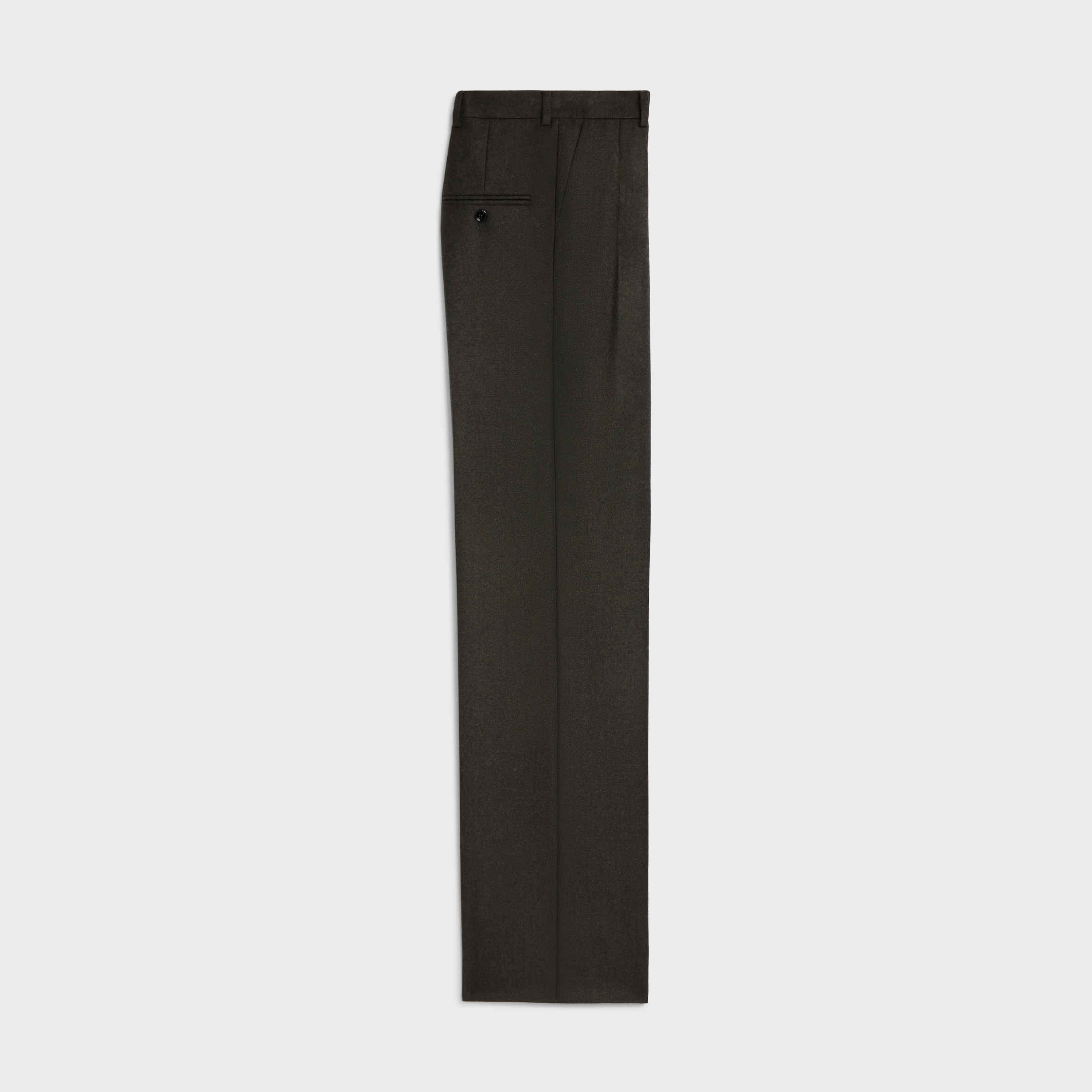 double-pleated tixie pants in cashmere flannel - KHAKI