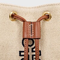 MICRO SAILOR IN Textile with Anchor Embroidery and Calfskin - NATURAL / TAN - MORE LINES - 1 | CELINE