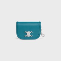 KEYRING NANO BESACE TRIOMPHE IN SMOOTH CALFSKIN - COBALT - GIFTS FOR HIM - 1 | CELINE