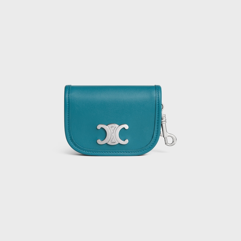 LLAVERO NANO BESACE TRIOMPHE DE PIEL DE BECERRO LISA - COBALTO - ACCESORIOS TECNOLÓGICOS - 1 | CELINE