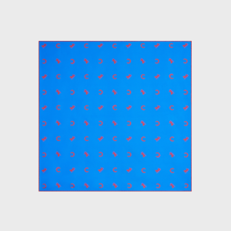 carr&eacute; twill soie - BLUE / RED -  - 1 | CELINE