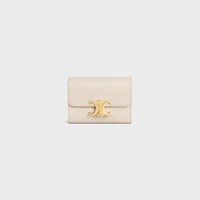 COMPACT WALLET WITH COIN TRIOMPHE in Shiny calfskin - PALE BEIGE - GIFT FINDER - 1 | CELINE