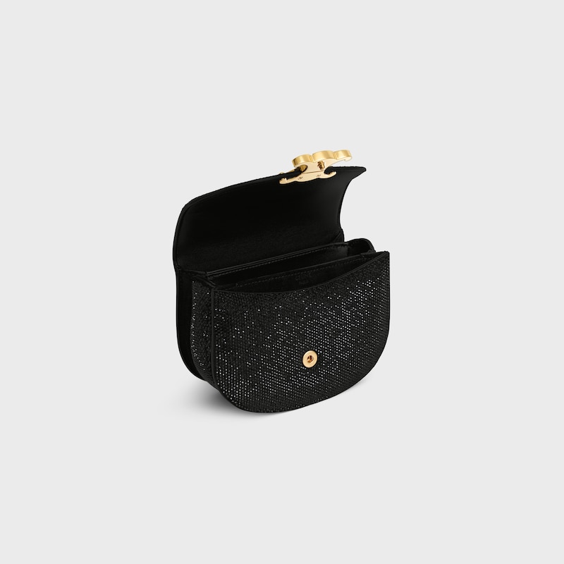 MINI BESACE CLEA in SUEDE CALFSKIN WITH STRASS - BLACK - GIFT FINDER - 1 | CELINE