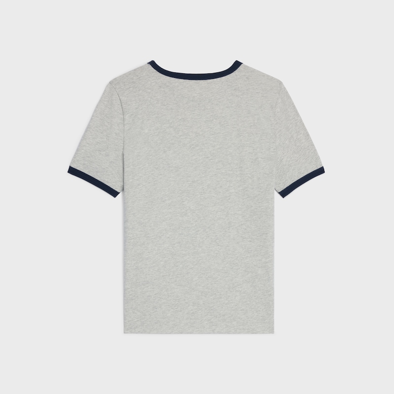 70's blason t-shirt IN cotton jersey - VINTAGE GREY MELANGE / NAVY -  - 1 | CELINE